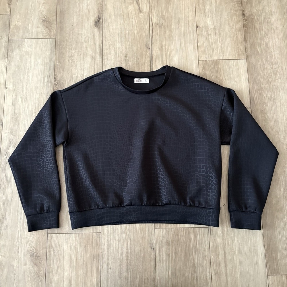 Hollister Sweatshirt Womens Large Cropped Pullover Crewneck Long Sleeve Top
